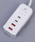 60W 4 Ports USB C Type Fast Charging Adapter