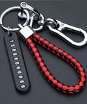 Smart Leather Rope Key Ring With Phone Number