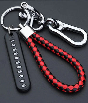 Smart Leather Rope Key Ring With Phone Number