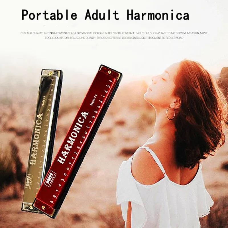 24 & 10 Holes Metal Harmonica Mouth Organ
