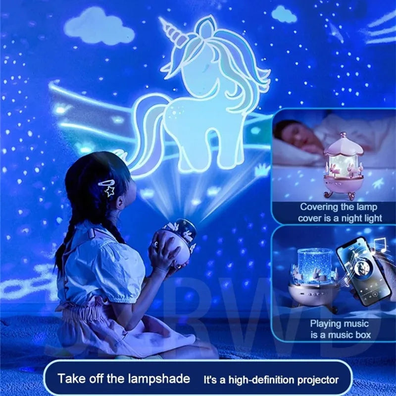 Creative Rechargeable Rotating Night Light Projector