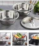 3-in-1 Stainless Steel Vegetable Slicer Drain Basket