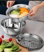 3-in-1 Stainless Steel Vegetable Slicer Drain Basket