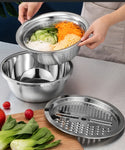 3-in-1 Stainless Steel Vegetable Slicer Drain Basket