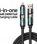 4-in-1 PD USB 240W Fast Charging Cable