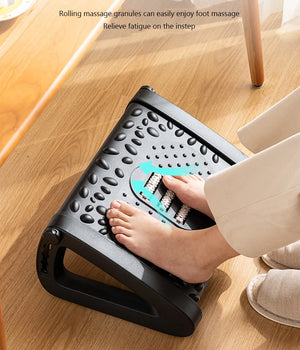 Ergonomic Footrest Stool With Massage Rollers