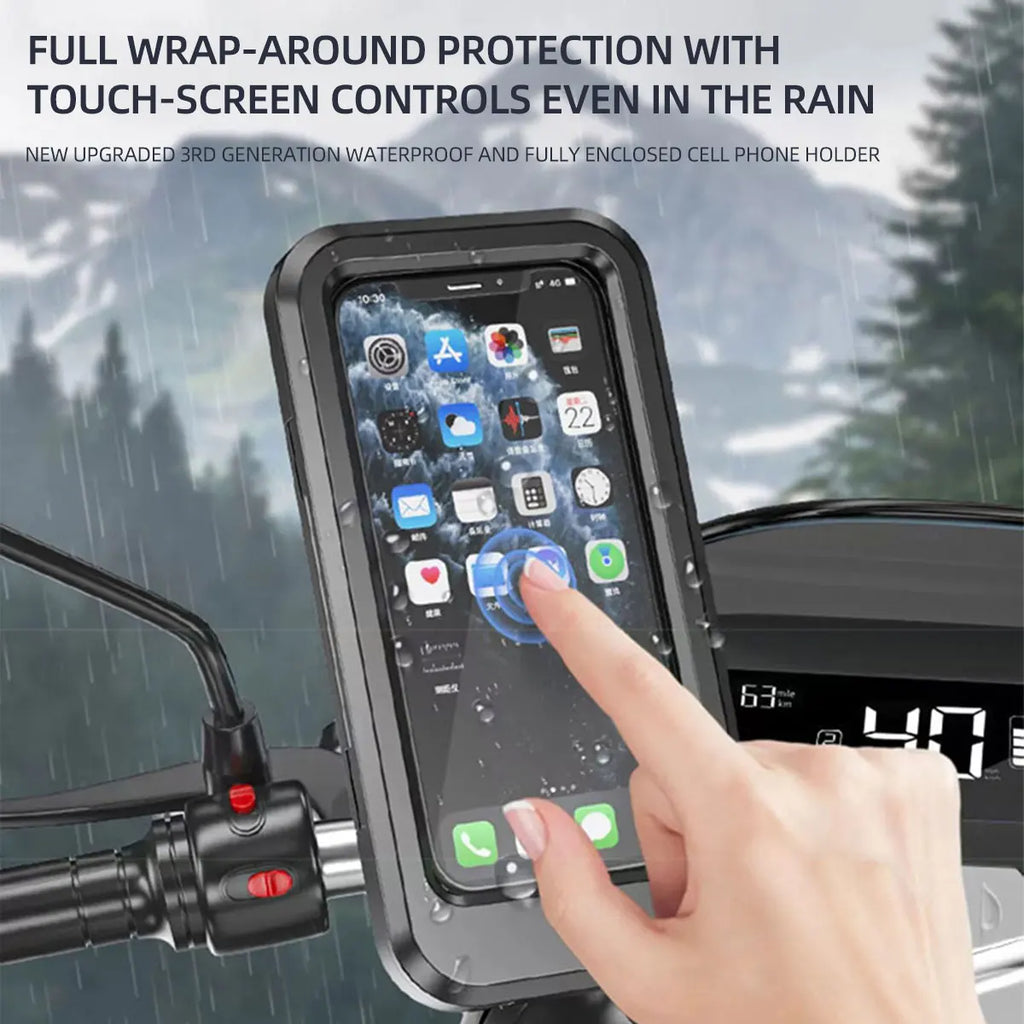 360° Waterproof Motorcycle Mobile Phone Holder