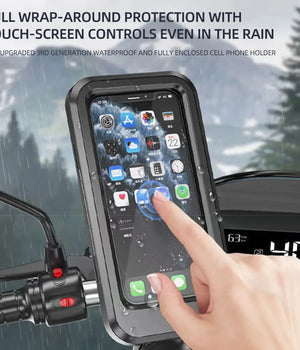 360° Waterproof Motorcycle Mobile Phone Holder