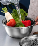 3-in-1 Stainless Steel Vegetable Slicer Drain Basket