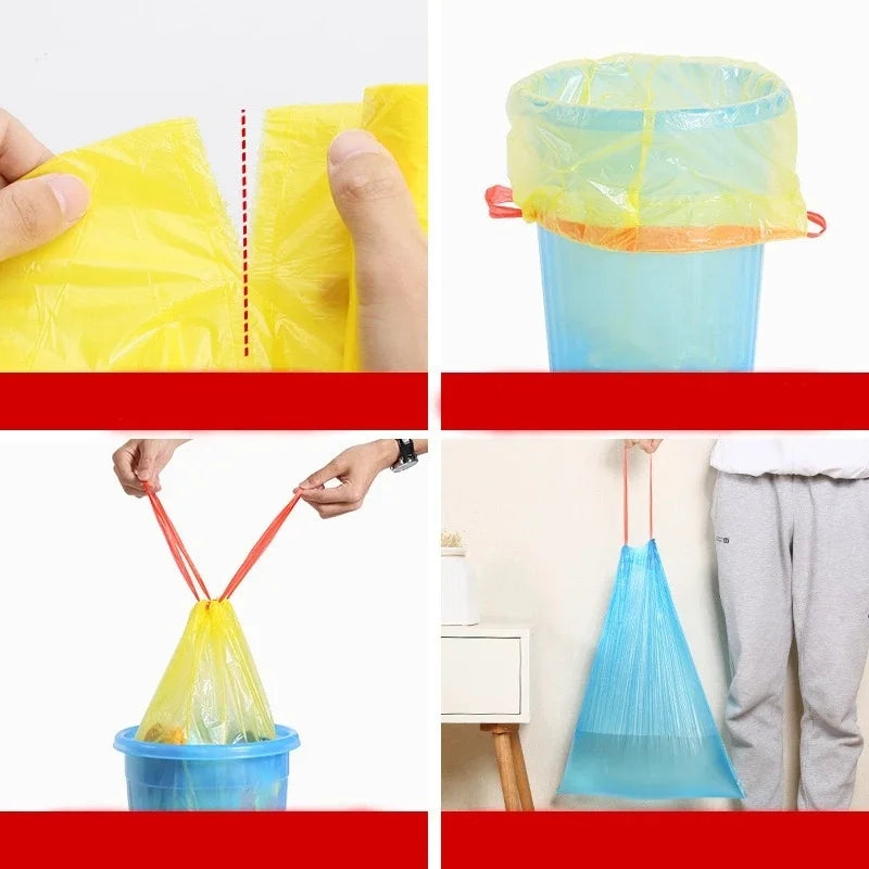 High Quality Kitchen Garbage Bags With Handle (5 Rolls)