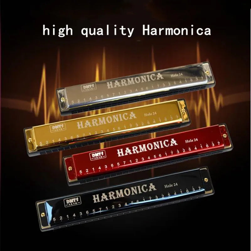 24 & 10 Holes Metal Harmonica Mouth Organ
