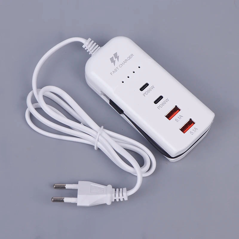 66W 4 Ports USB C Type Fast Charging Adapter