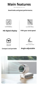 5-Speed Foldable Handheld Turbo Fan