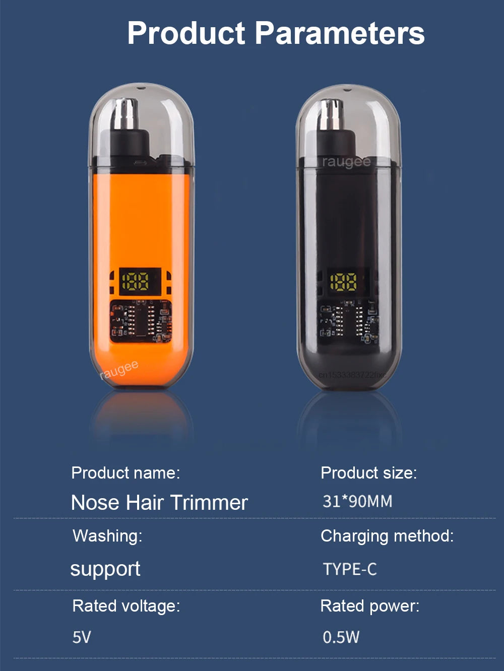 Rechargeable Electric Travel Nose Hair Trimmer