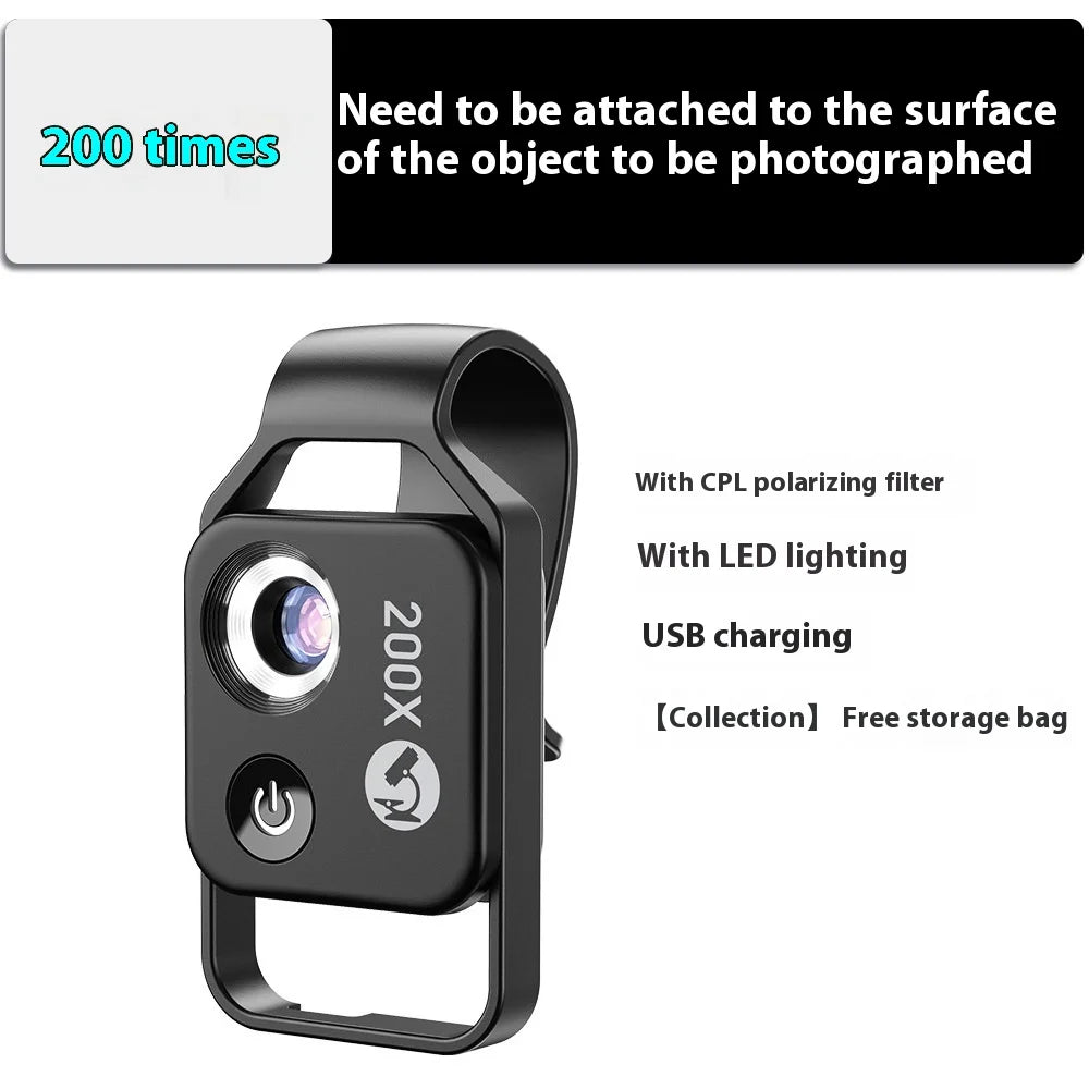 200X Microscope Universal Lens For Phone Camera