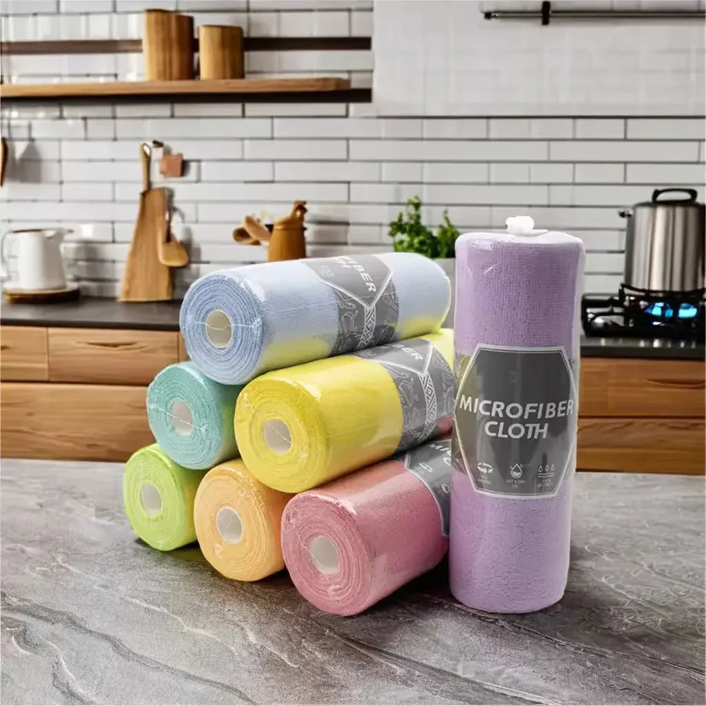 Microfiber Reusable Cleaning Towel Roll