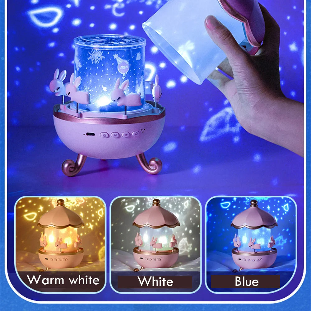 Creative Rechargeable Rotating Night Light Projector
