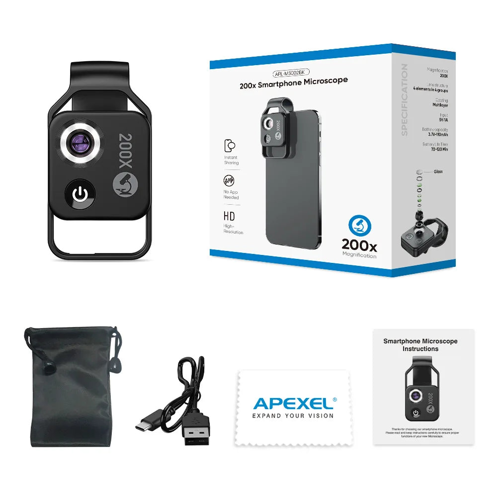 200X Microscope Universal Lens For Phone Camera