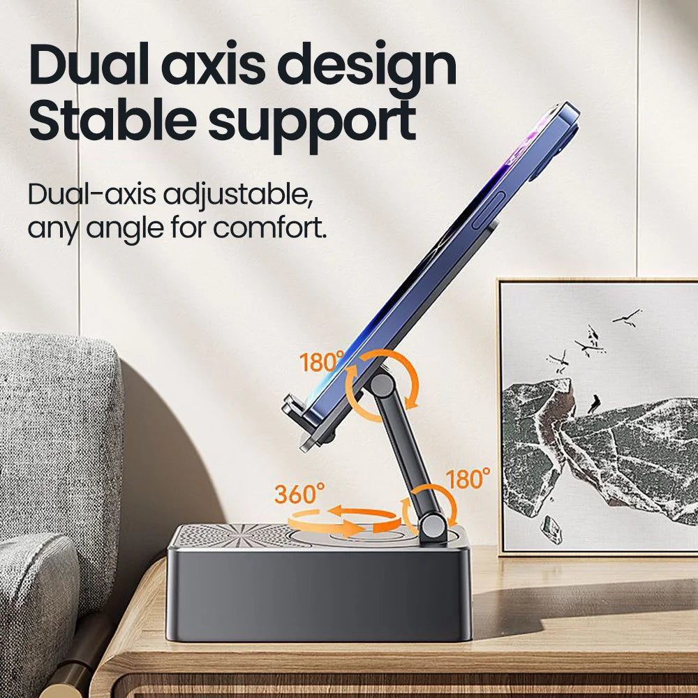 Rotatable Mobile Stand With Bluetooth Speaker