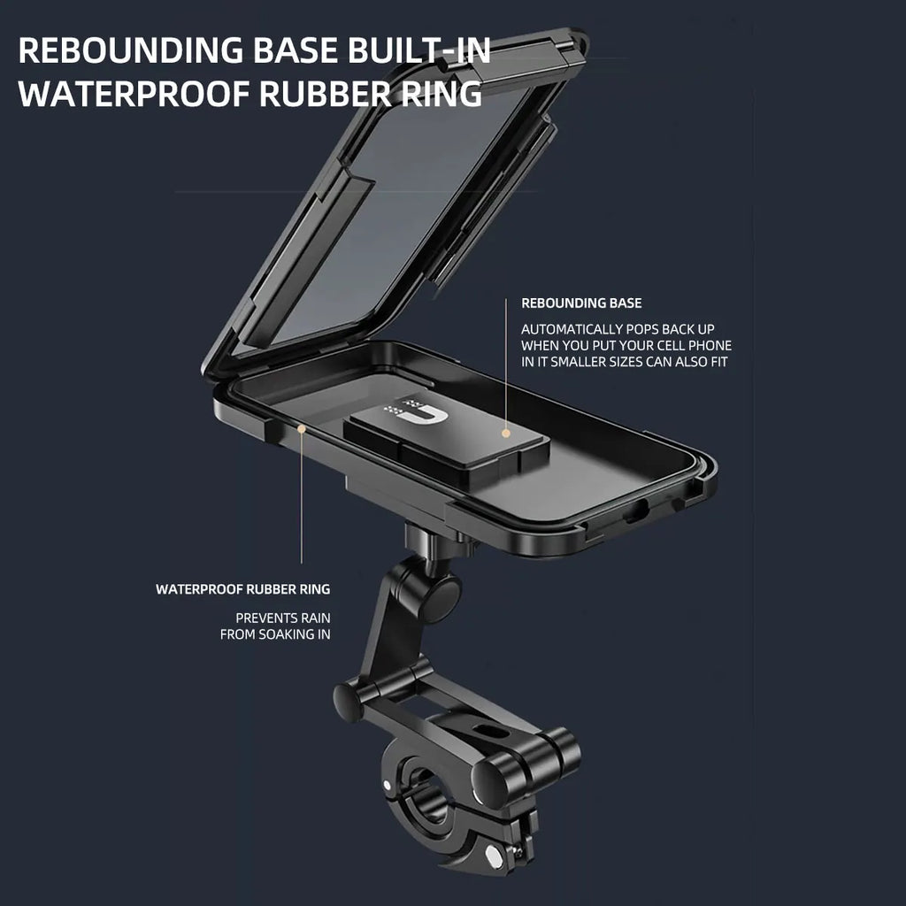 360° Waterproof Motorcycle Mobile Phone Holder