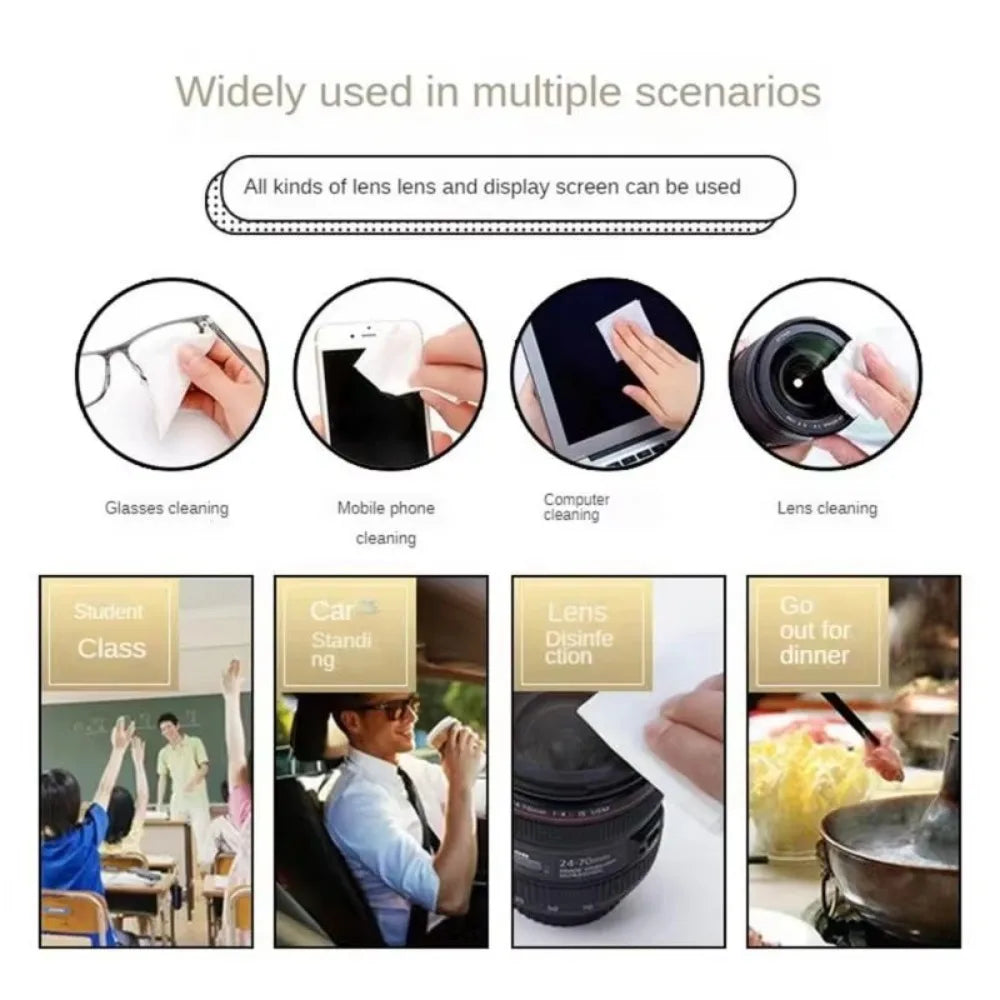 Lens & Screen Cleaning Wipes (100 Pcs)