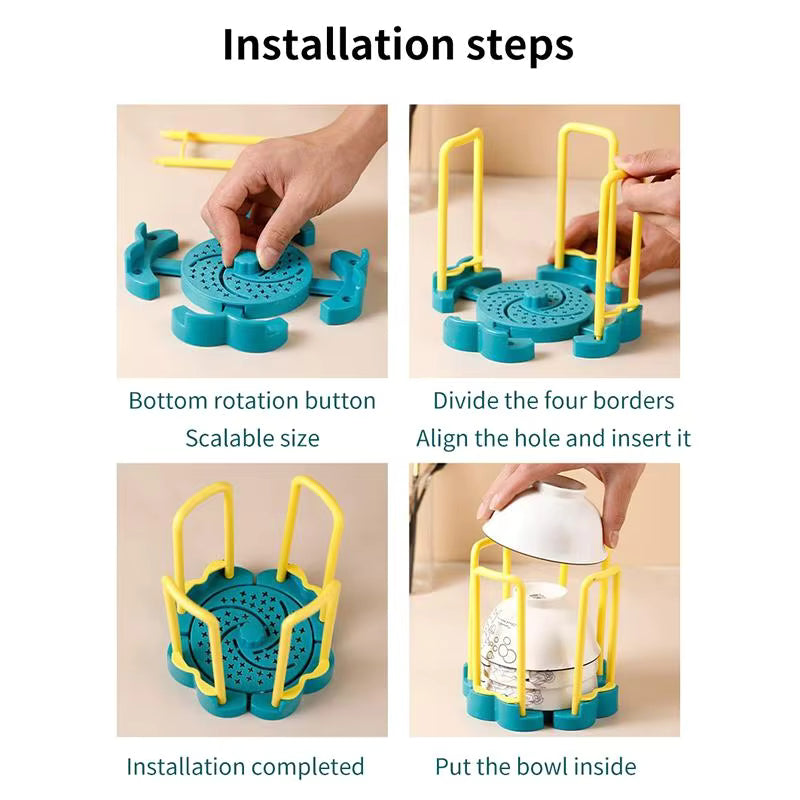 Home Kitchen Adjustable Dish Bowl Holder