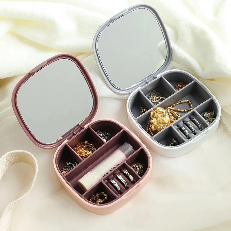 Mini Portable Jewellery Box With Mirror