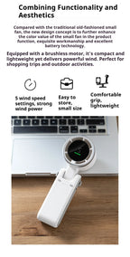 5-Speed Foldable Handheld Turbo Fan