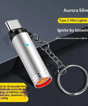 Mini Type-C Windproof Lighter With Key Ring