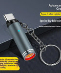 Mini Type-C Windproof Lighter With Key Ring