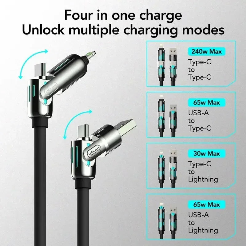 4-in-1 PD USB 240W Fast Charging Cable