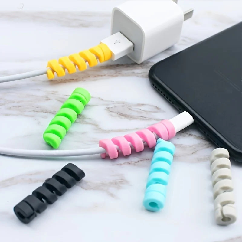 Spiral Silicone Cable Wire Protector (4 Pcs)