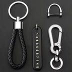 Smart Leather Rope Key Ring With Phone Number