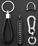 Smart Leather Rope Key Ring With Phone Number