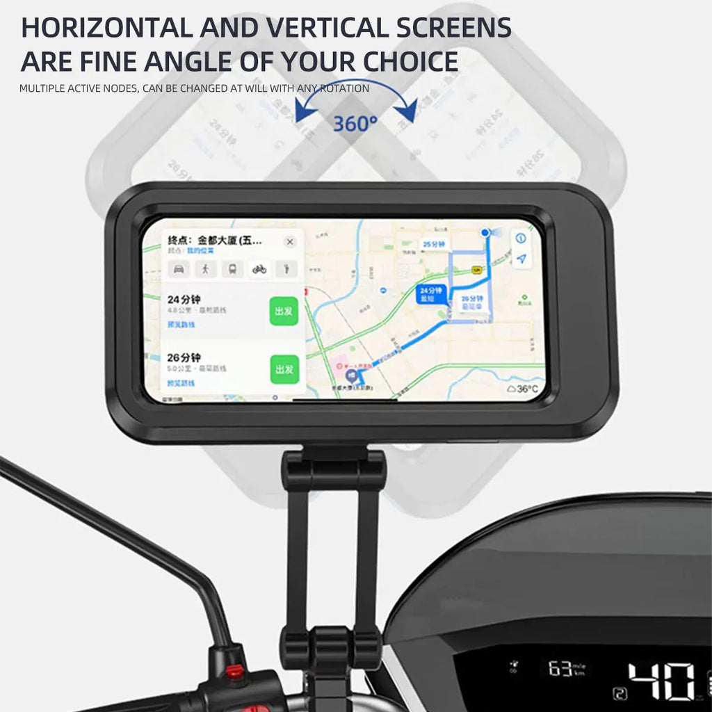 360° Waterproof Motorcycle Mobile Phone Holder