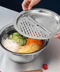 3-in-1 Stainless Steel Vegetable Slicer Drain Basket