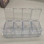 Transparent 4 Grid Spice Box With Spoon