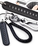 Smart Leather Rope Key Ring With Phone Number