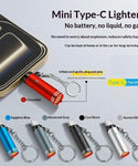 Mini Type-C Windproof Lighter With Key Ring