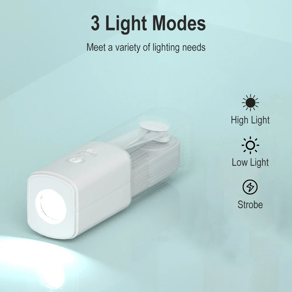 Rechargeable Mini Fan with Torch Light