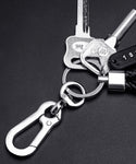 Smart Leather Rope Key Ring With Phone Number