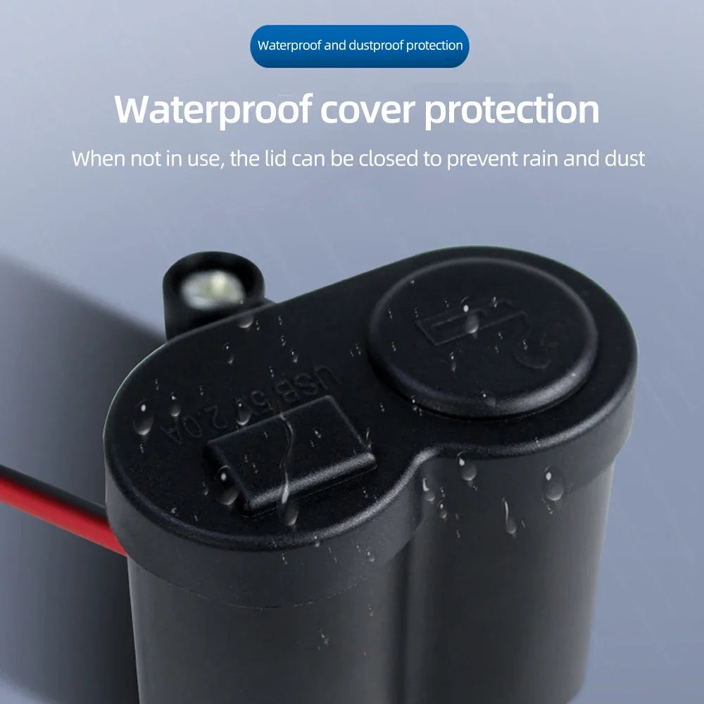 Motorcycle USB Waterproof Charger With Lighter