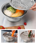 3-in-1 Stainless Steel Vegetable Slicer Drain Basket