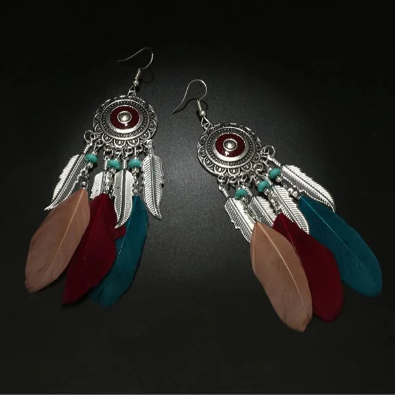 Women's Fashionable Long Feather Earring