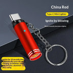 Mini Type-C Windproof Lighter With Key Ring