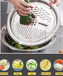 3-in-1 Stainless Steel Vegetable Slicer Drain Basket