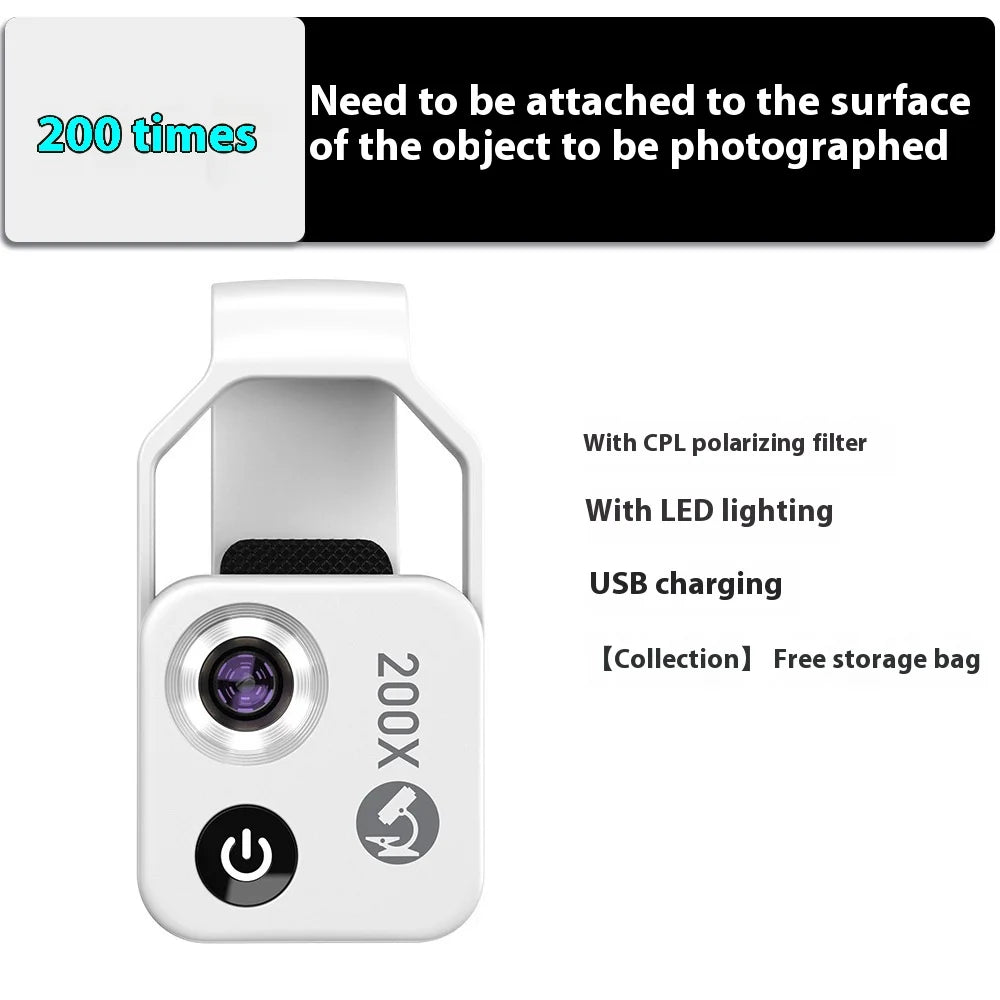 200X Microscope Universal Lens For Phone Camera
