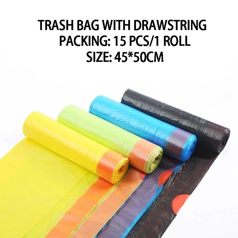 High Quality Kitchen Garbage Bags With Handle (5 Rolls)