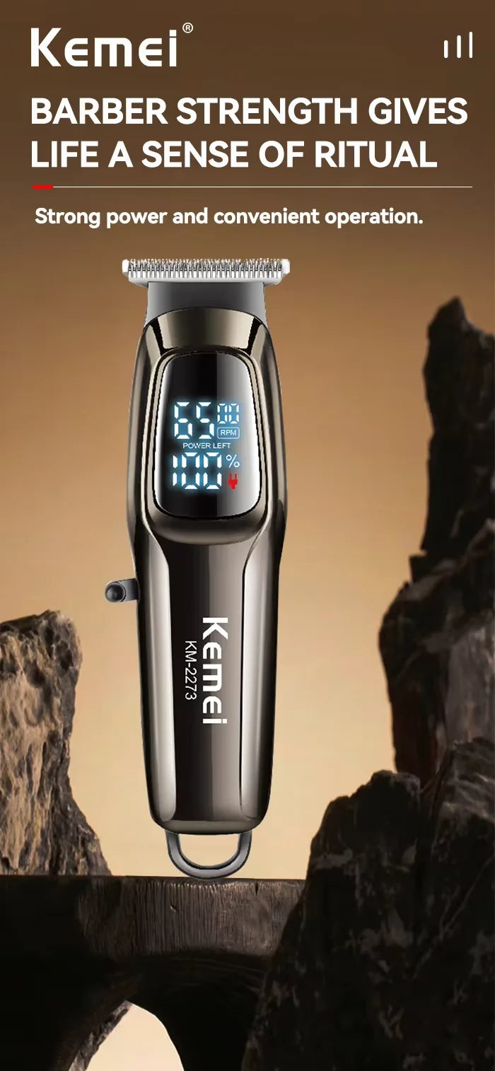 Kemei Professional Smart Display Rechargeable Trimmer