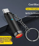 Mini Type-C Windproof Lighter With Key Ring